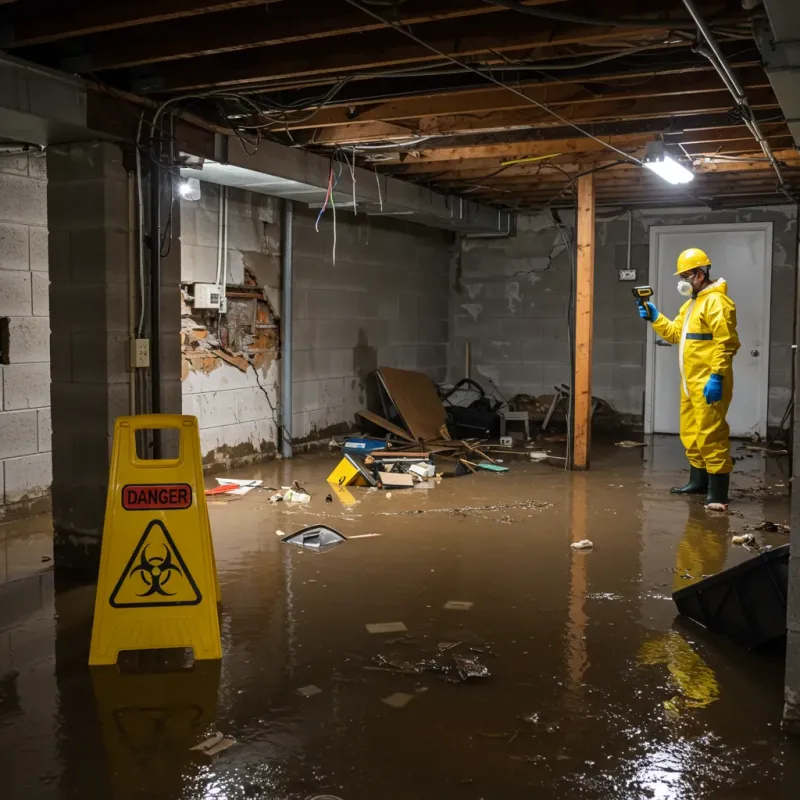 Flooded Basement Electrical Hazard in Laurinburg, NC Property